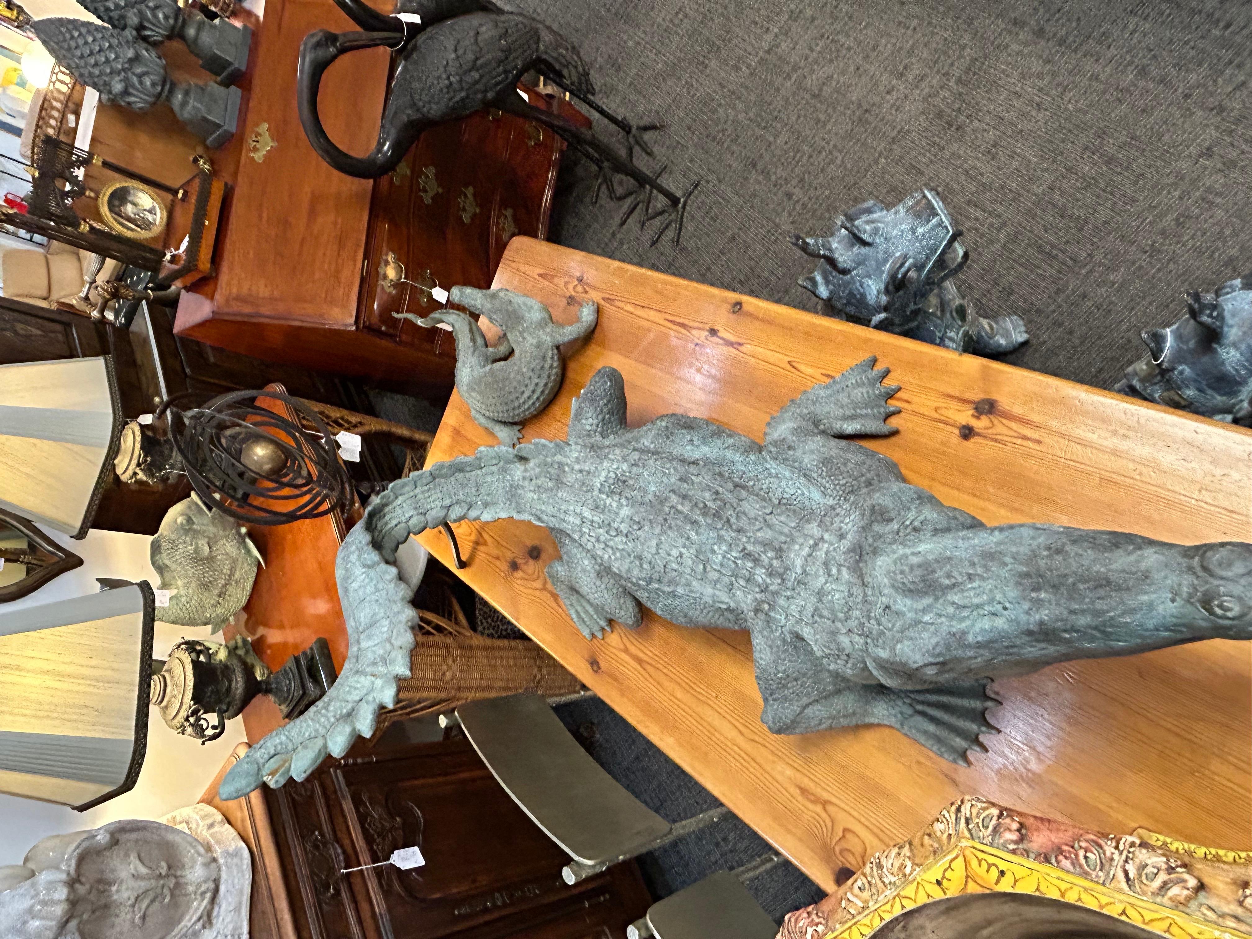 A large bronze  alligator 7