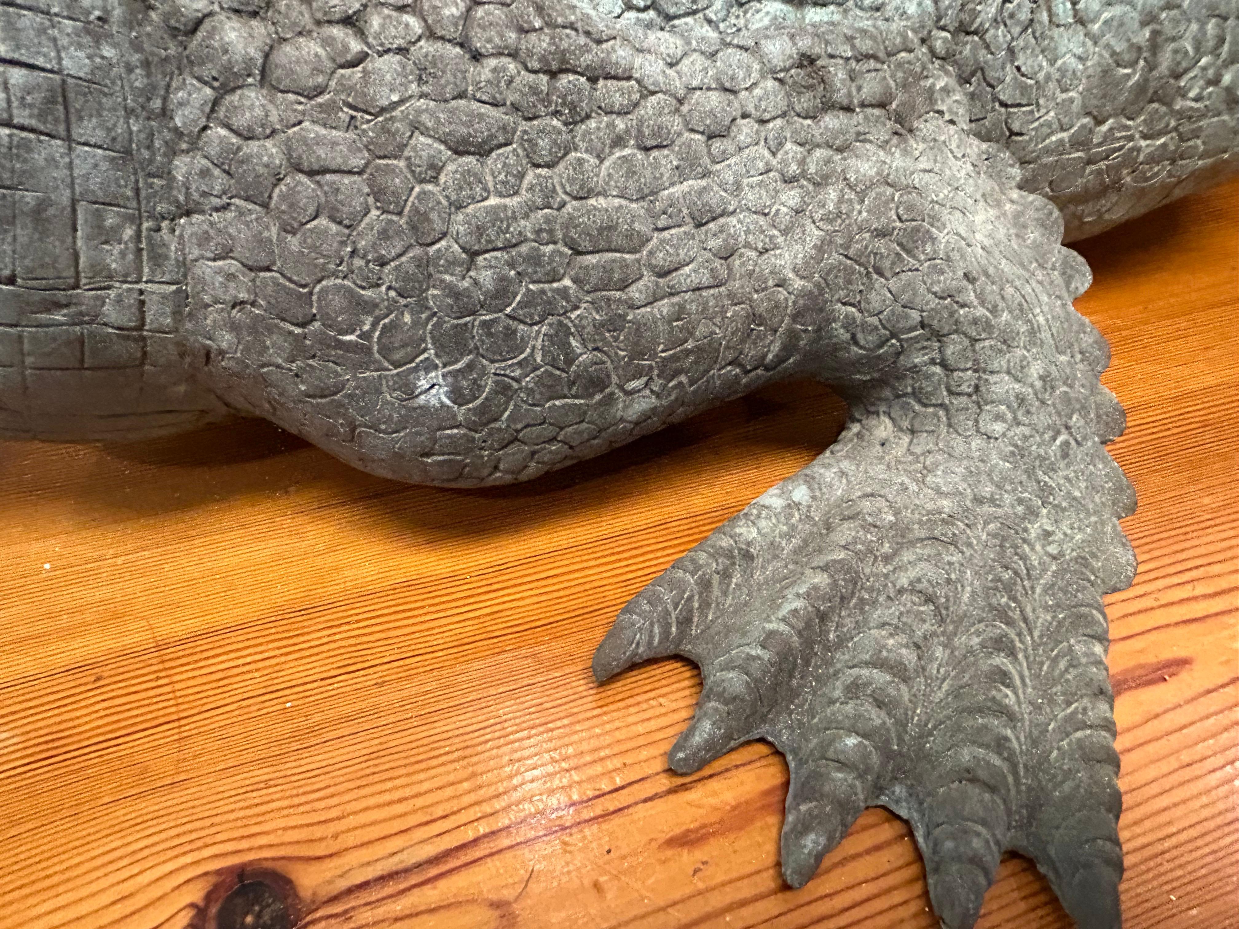 A large bronze  alligator 8