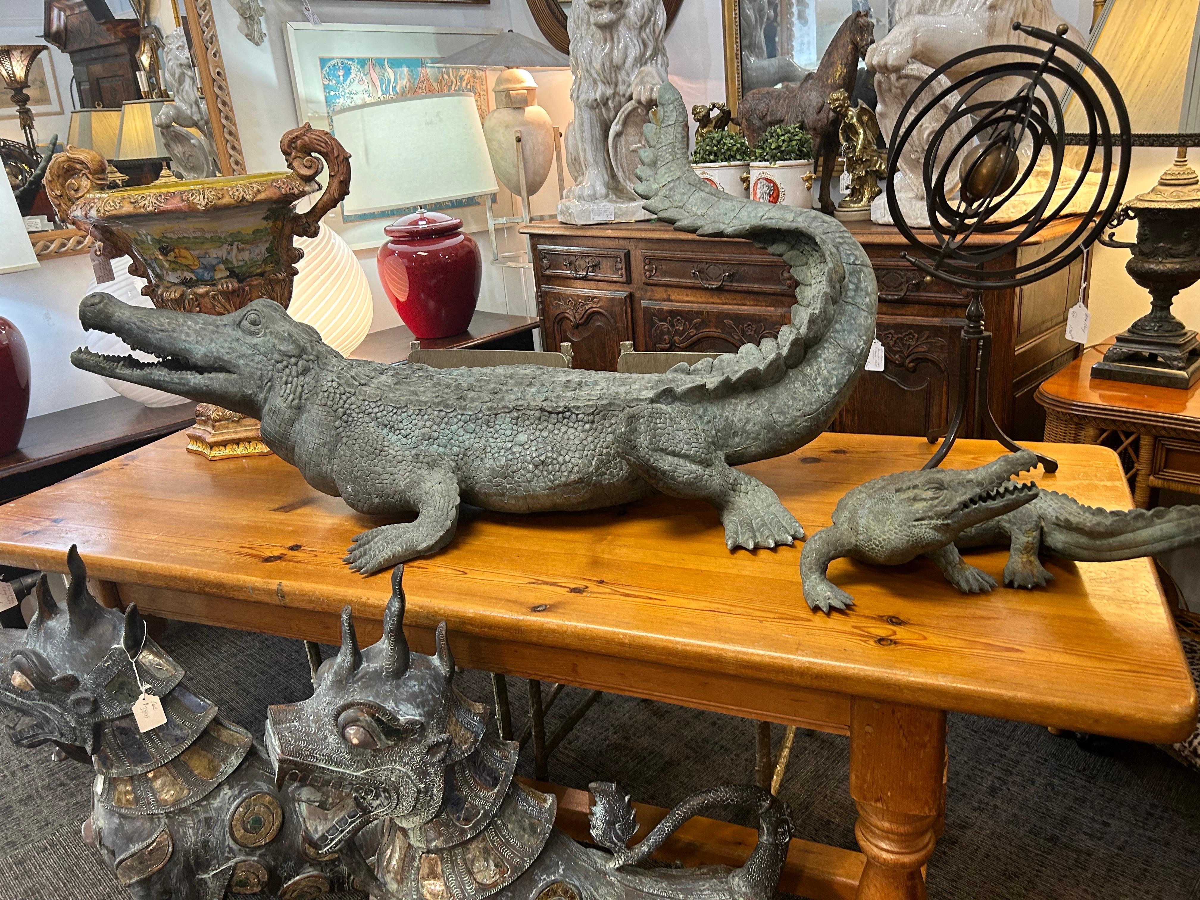 A large bronze  alligator 9