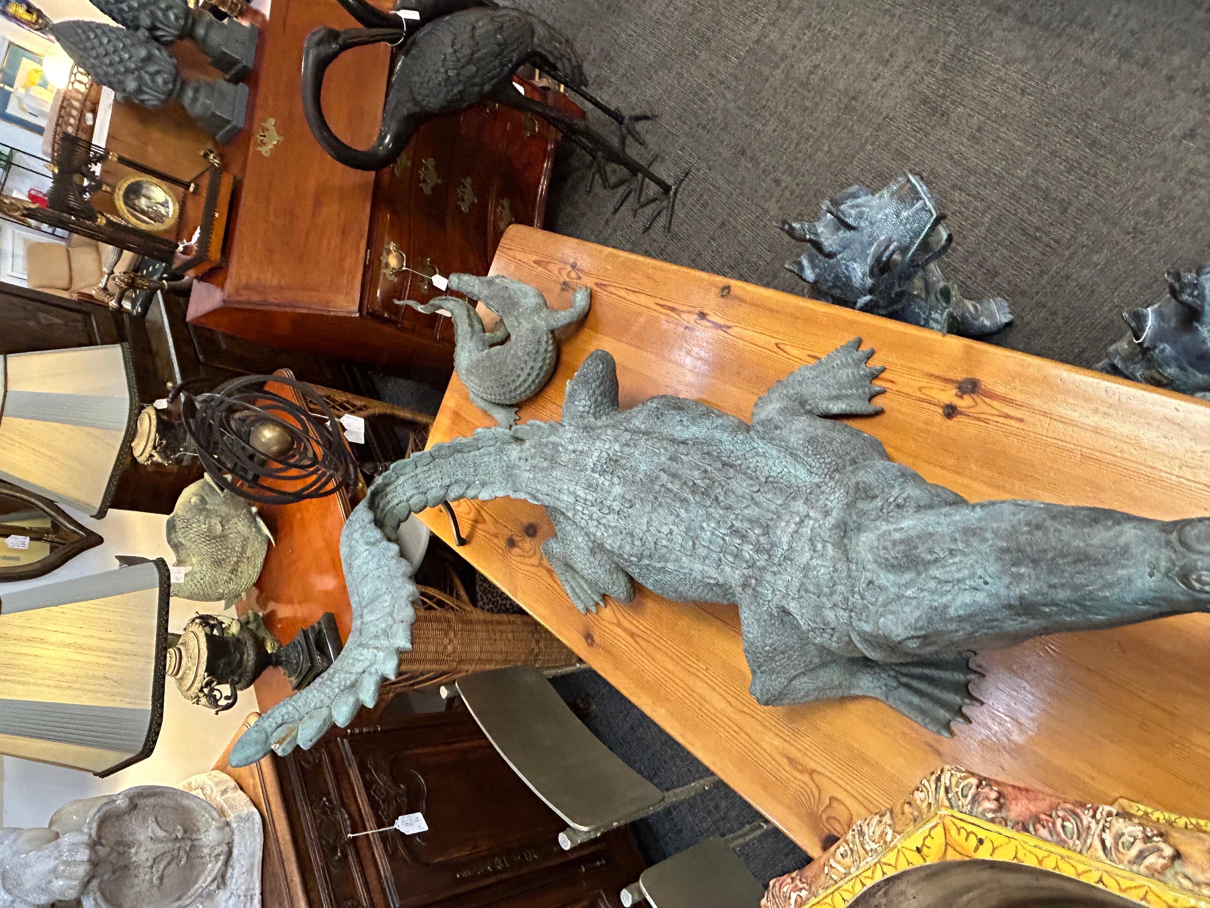 Chinese A large bronze  alligator