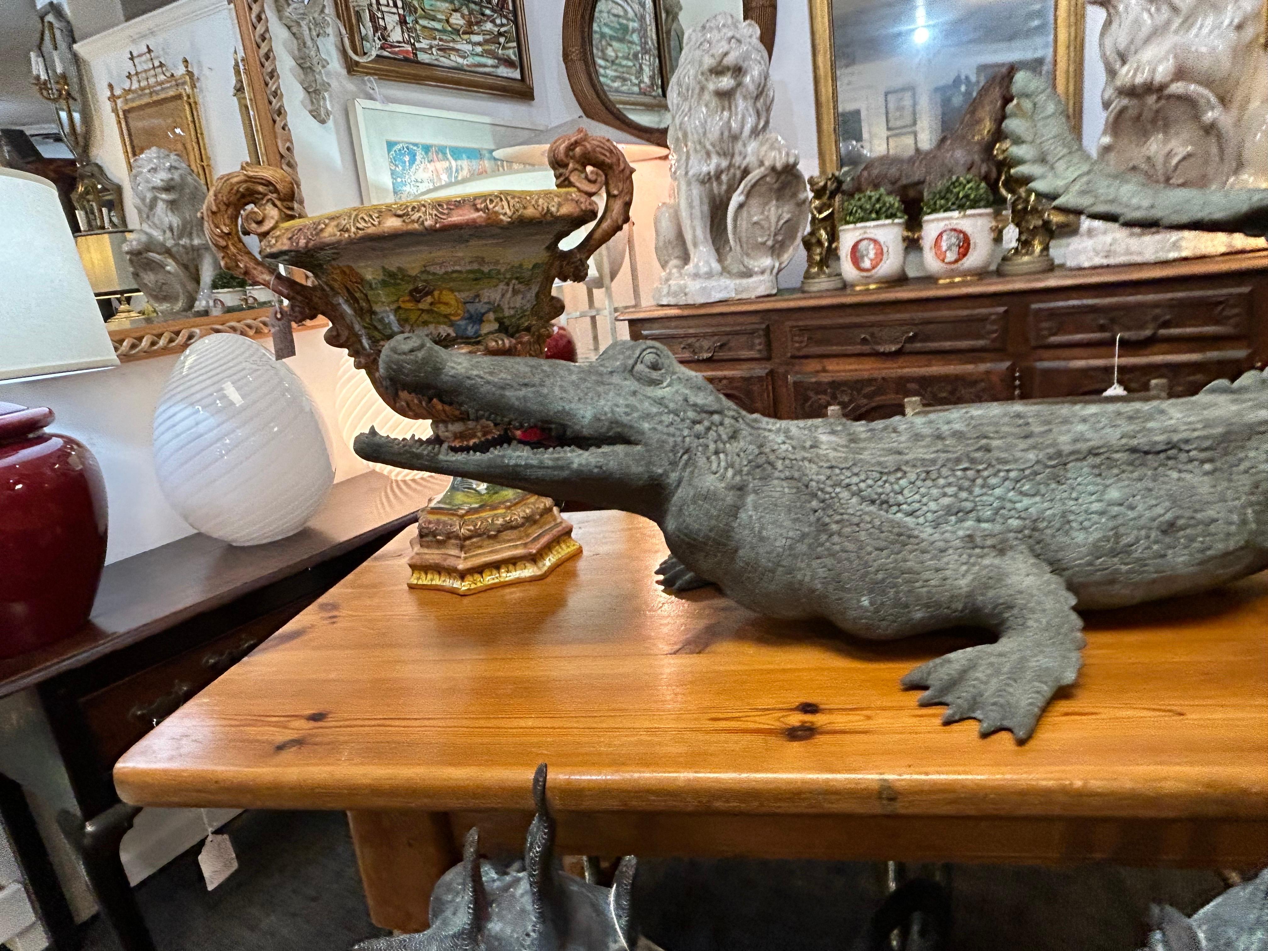 A large bronze  alligator In Good Condition In West Palm Beach, FL