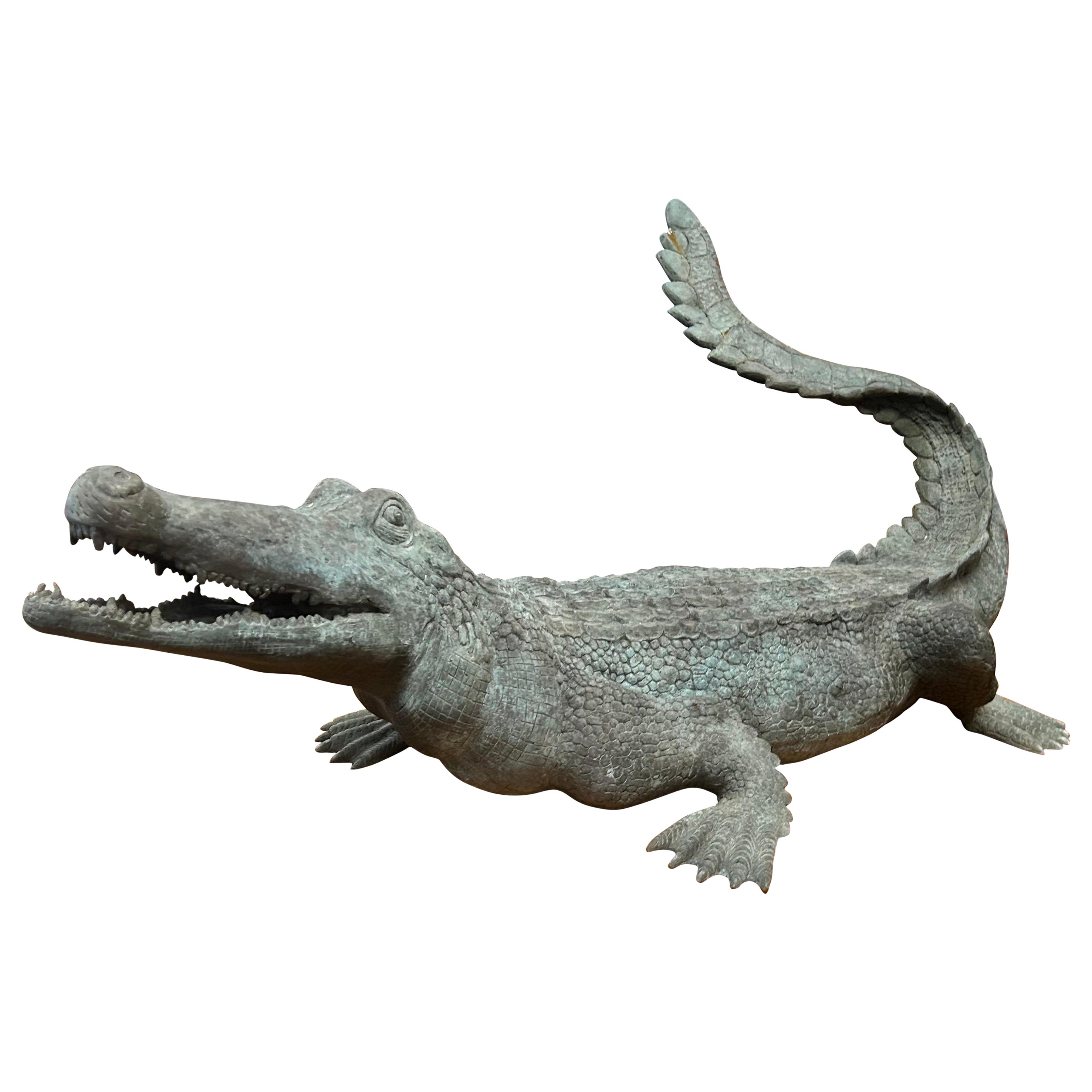 A large bronze  alligator