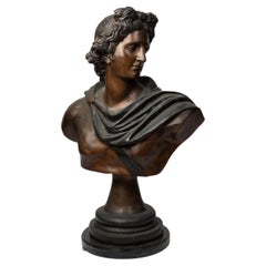 Gran busto de bronce de Apolo, mediados del siglo XX
