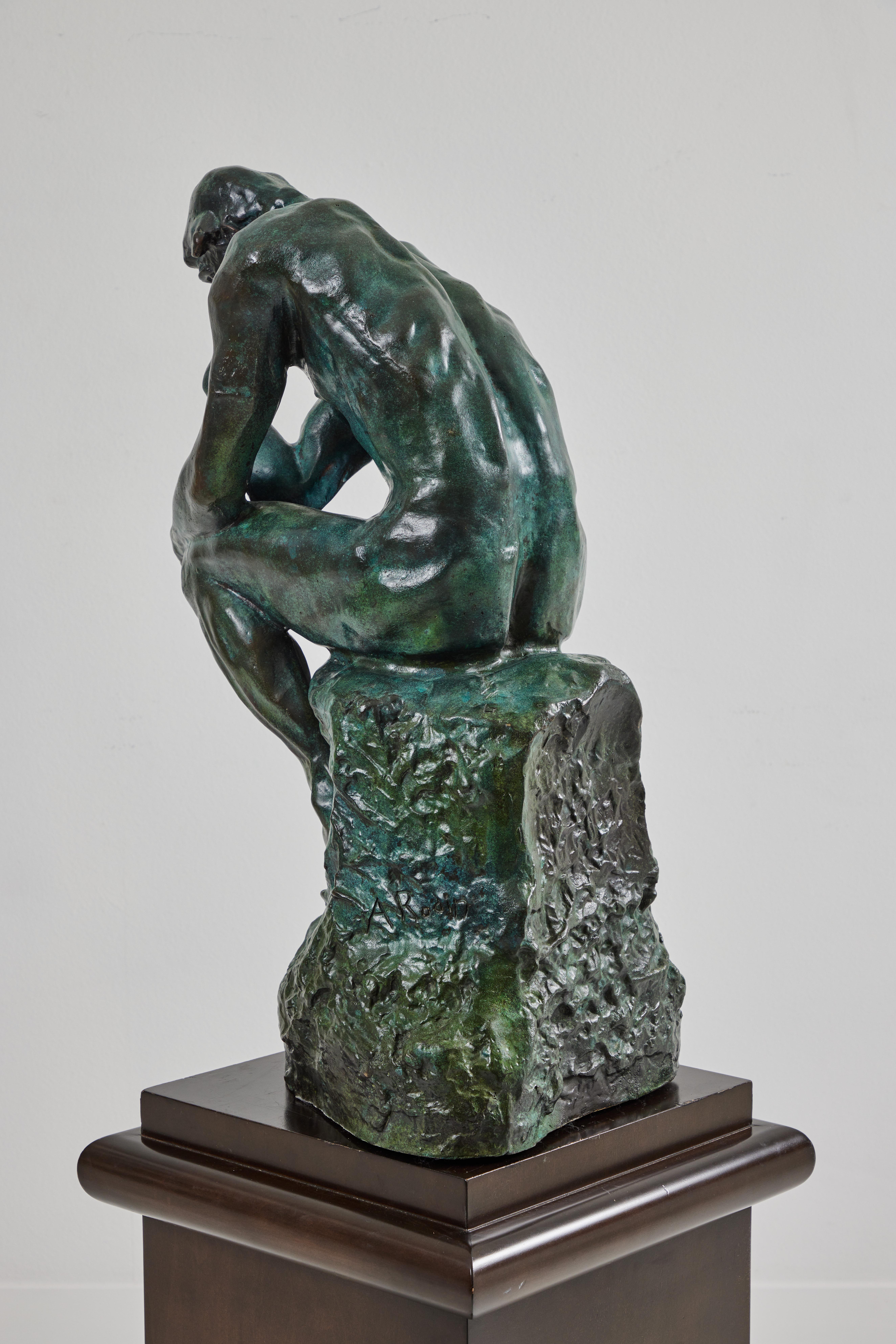Romantic Large Bronze Cast of Auguste Rodin's Le Penseur 