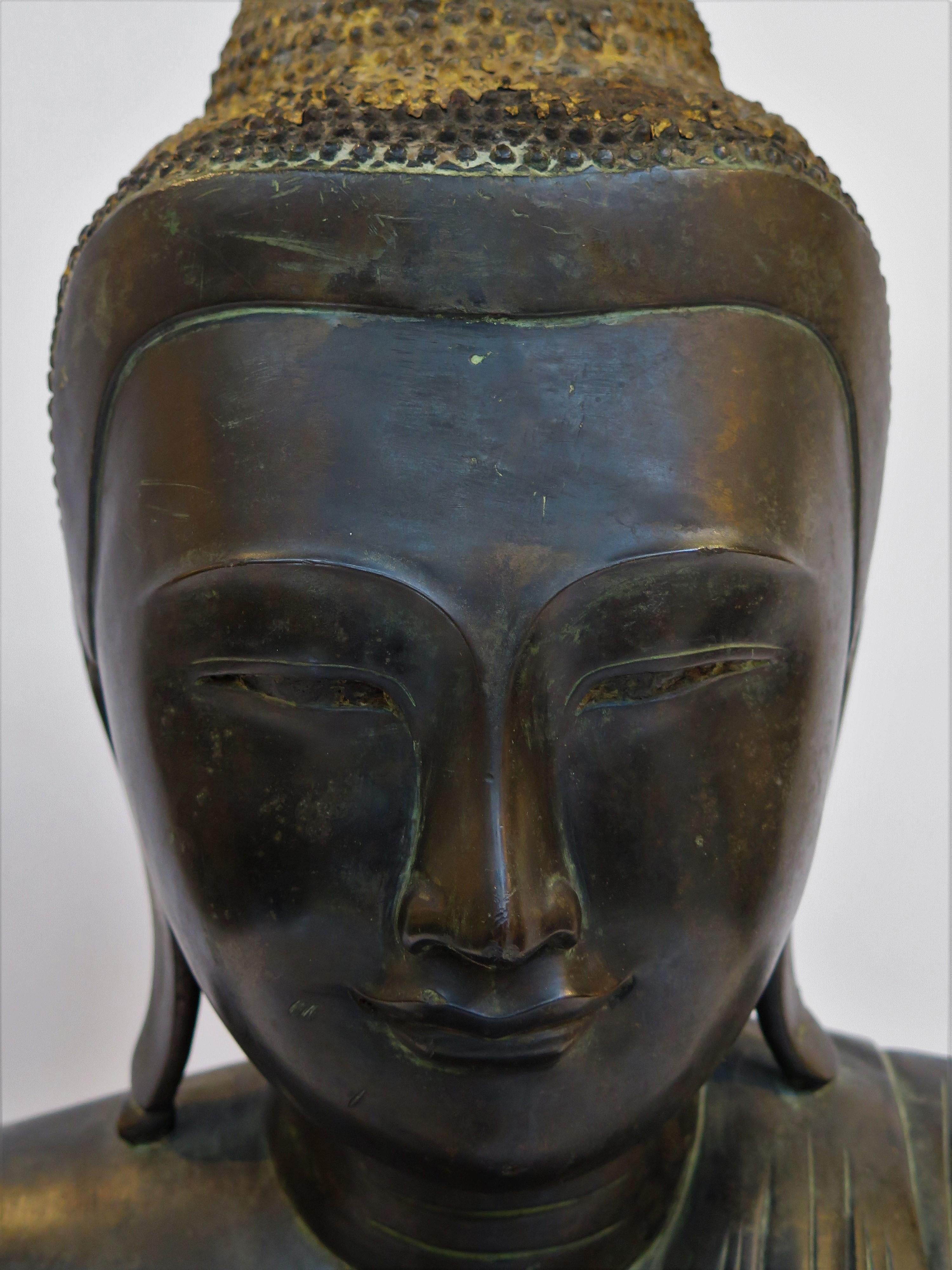 Large Bronze Sculpture of Seated Buddha, Burma 5