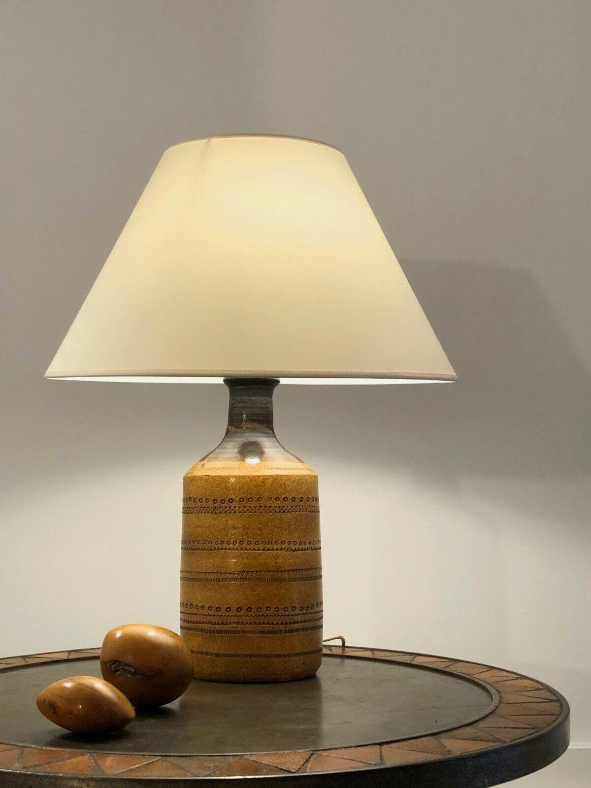 A Large BRUTALIST RUSTIC MID-CENTURY-MODERN Ceramic TABLE LAMP France 1960 For Sale 1