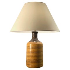 Vintage A Large BRUTALIST RUSTIC MID-CENTURY-MODERN Ceramic TABLE LAMP France 1960