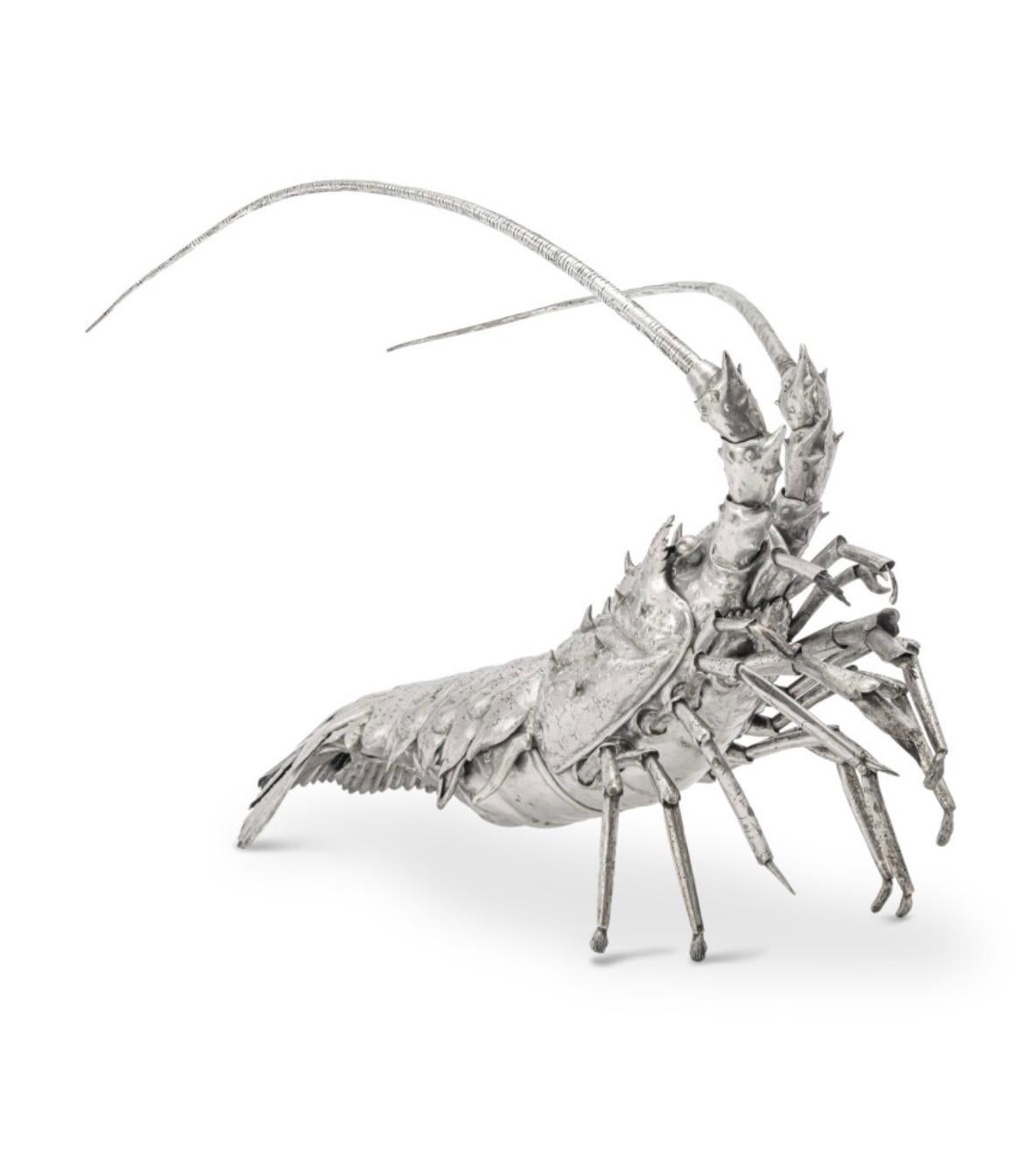 Un grande modello in argento di Buccellati raffigurante un'aragosta realistica In condizioni buone in vendita a New York, NY