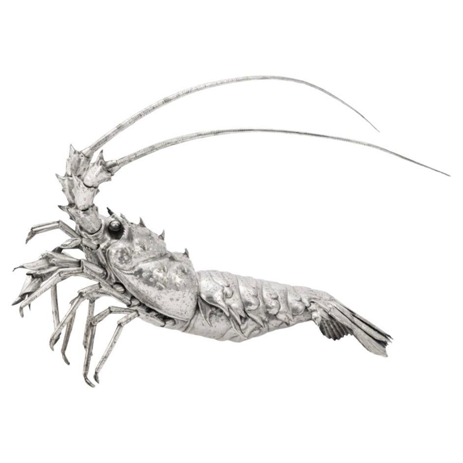 Grand modèle réaliste d'un homard en argent de Buccellati