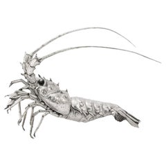 Grand modèle réaliste d'un homard en argent de Buccellati