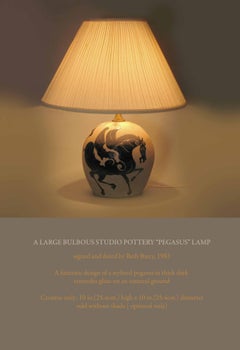 A Large Bulbous Studio Pottery “PEGASUS” Lamp