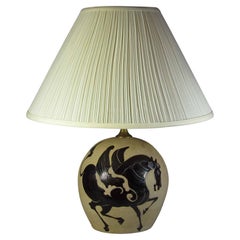 A Large Bulbous Studio Pottery “PEGASUS” Lamp