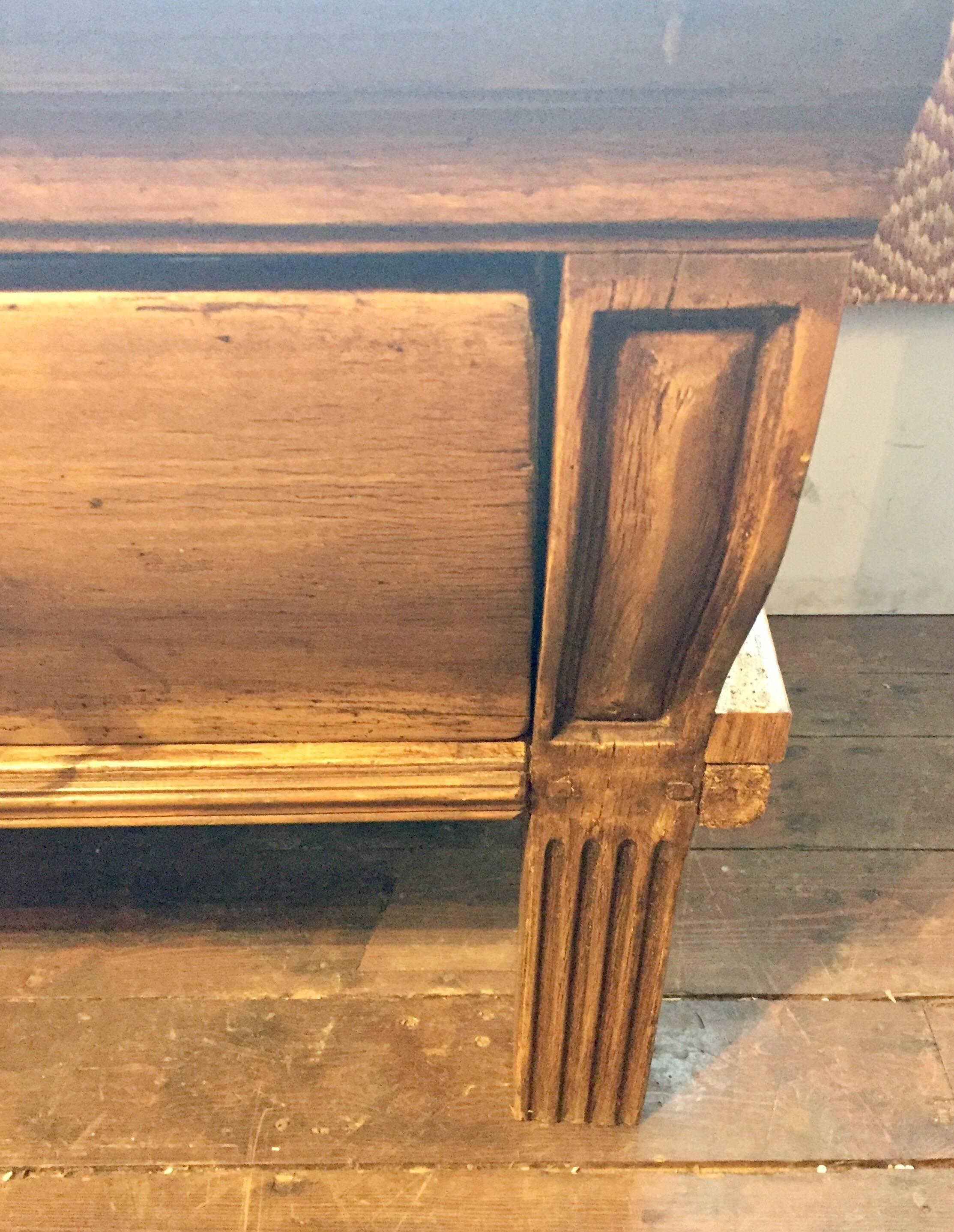 Large 19th Century French Butchers Block with Two Large Drawers 3