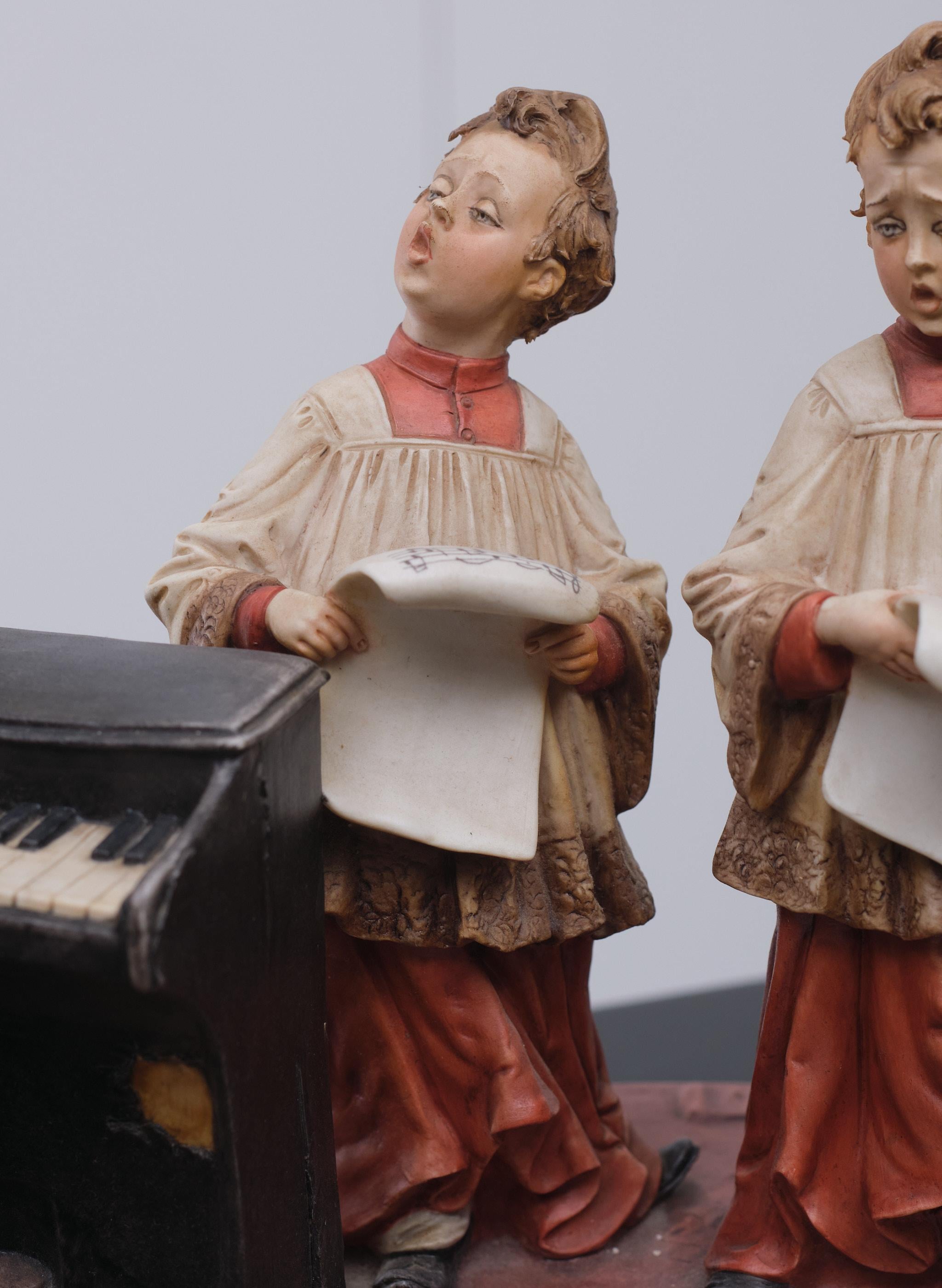 Romantic Large Capodimonte Porcelain Figure Group Schola Cantorum, ''The Choirboys'' For Sale