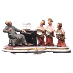 Large Capodimonte Porcelain Figure Group Schola Cantorum, ''The Choirboys''