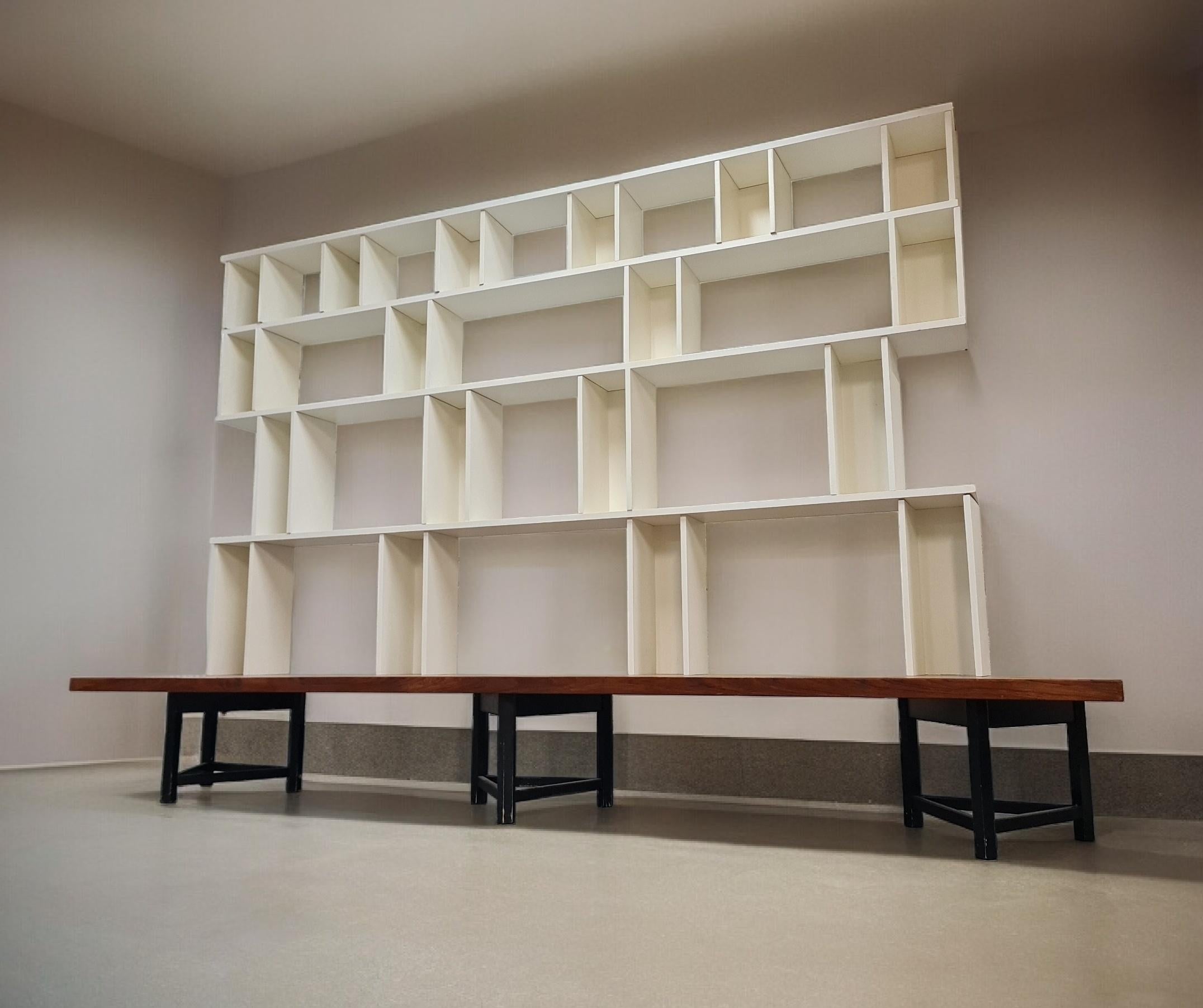 A Large Carl-Gustaf Hiort af Ornäs White Välipala Modular Shelf Unit, HMN 1950s For Sale 5
