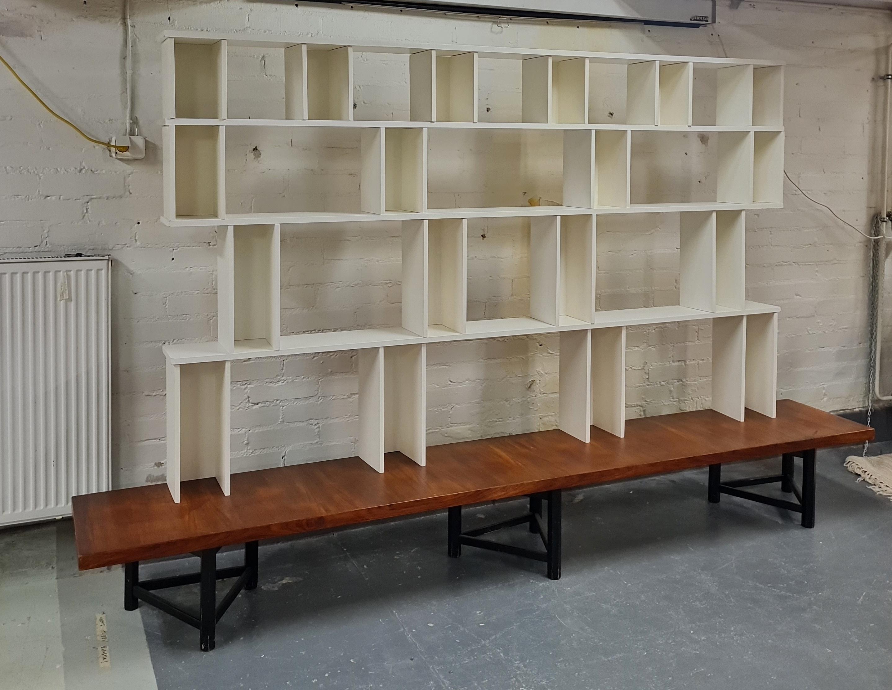 Birch A Large Carl-Gustaf Hiort af Ornäs White Välipala Modular Shelf Unit, HMN 1950s For Sale