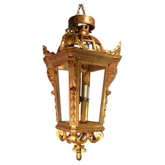 Gran farol de madera dorada tallada de Whitemarsh Hall