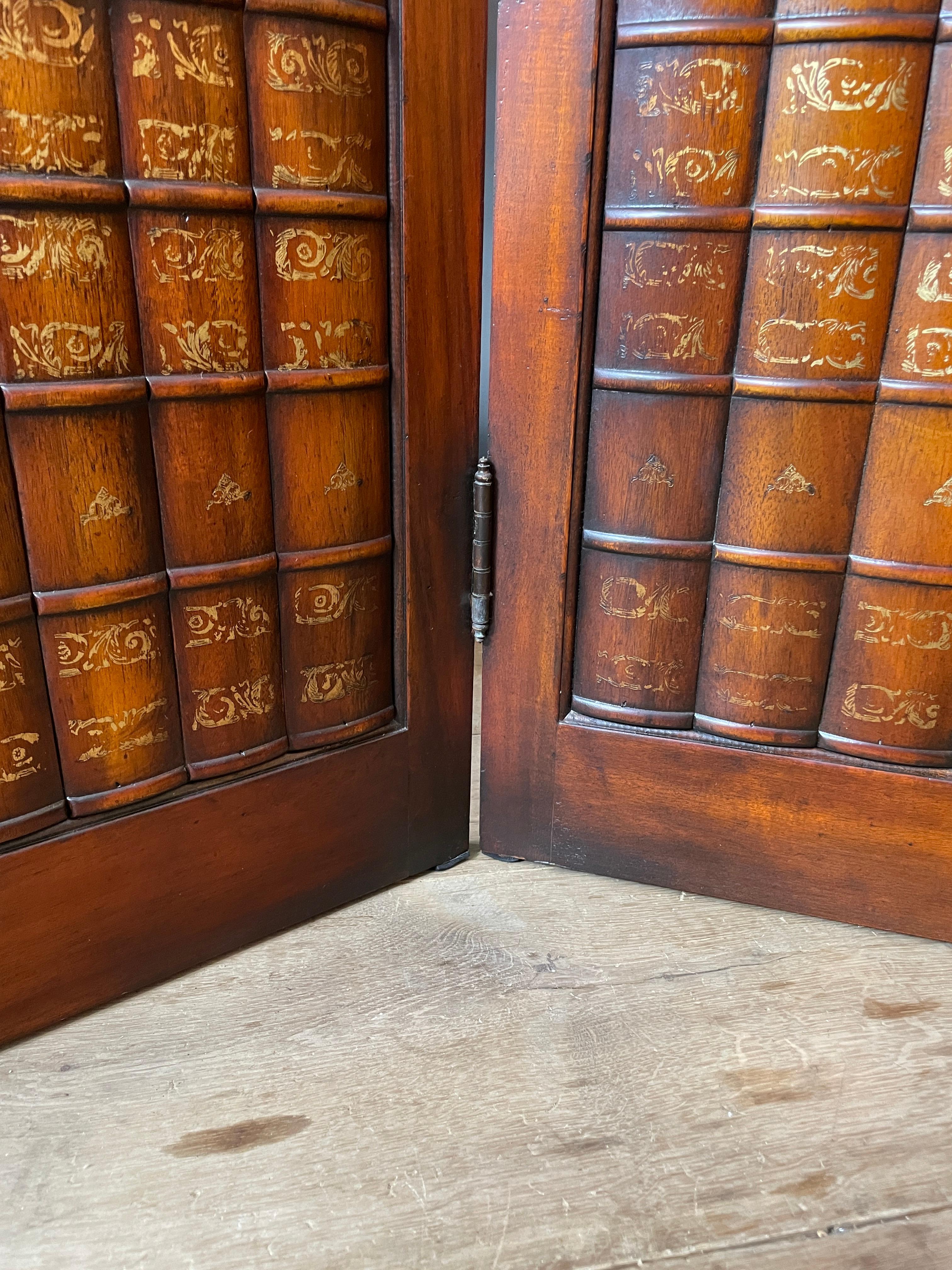 Large Carved Hardwood Library Screen or Room Divider In Good Condition In London, GB