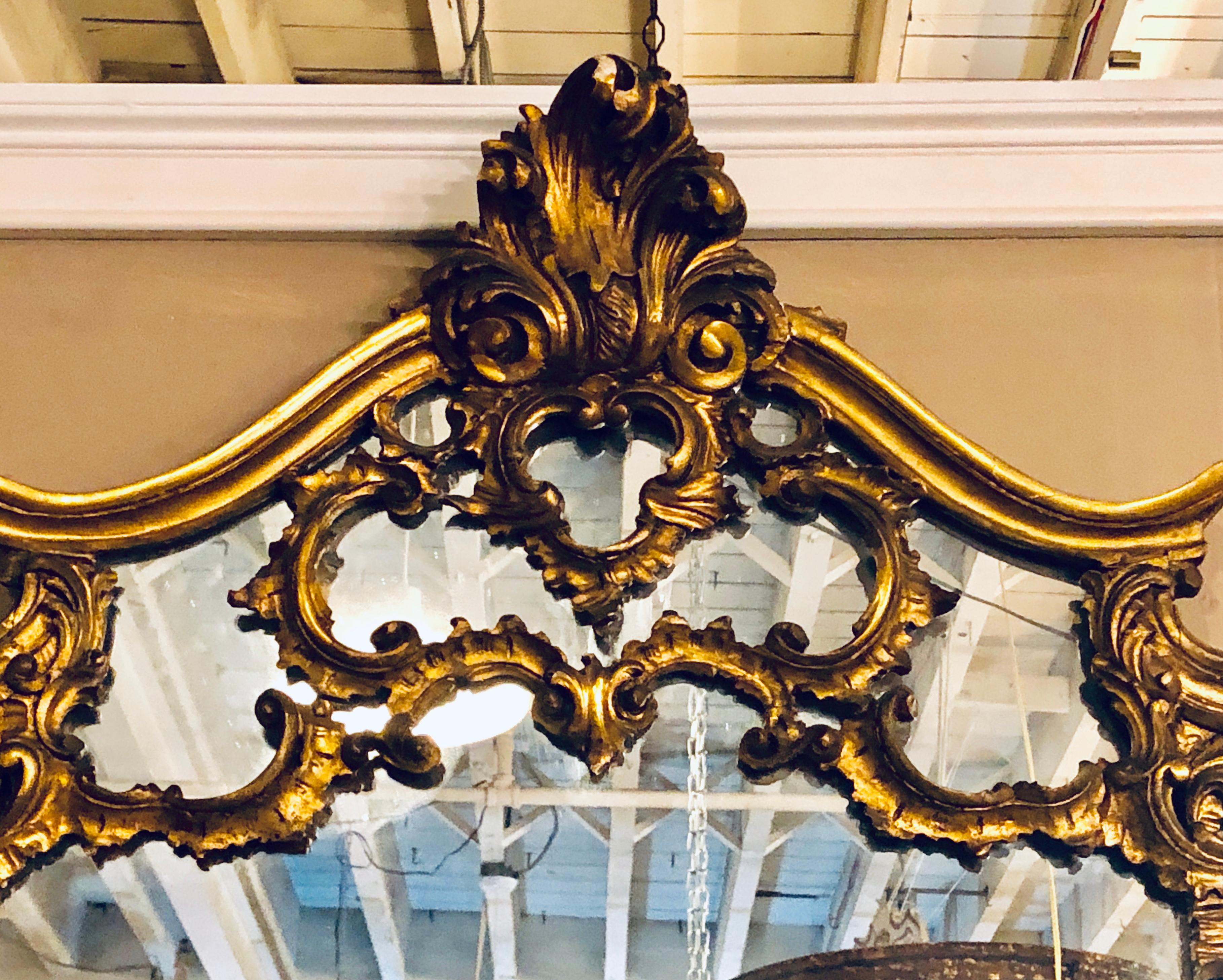 large gold mantle mirror