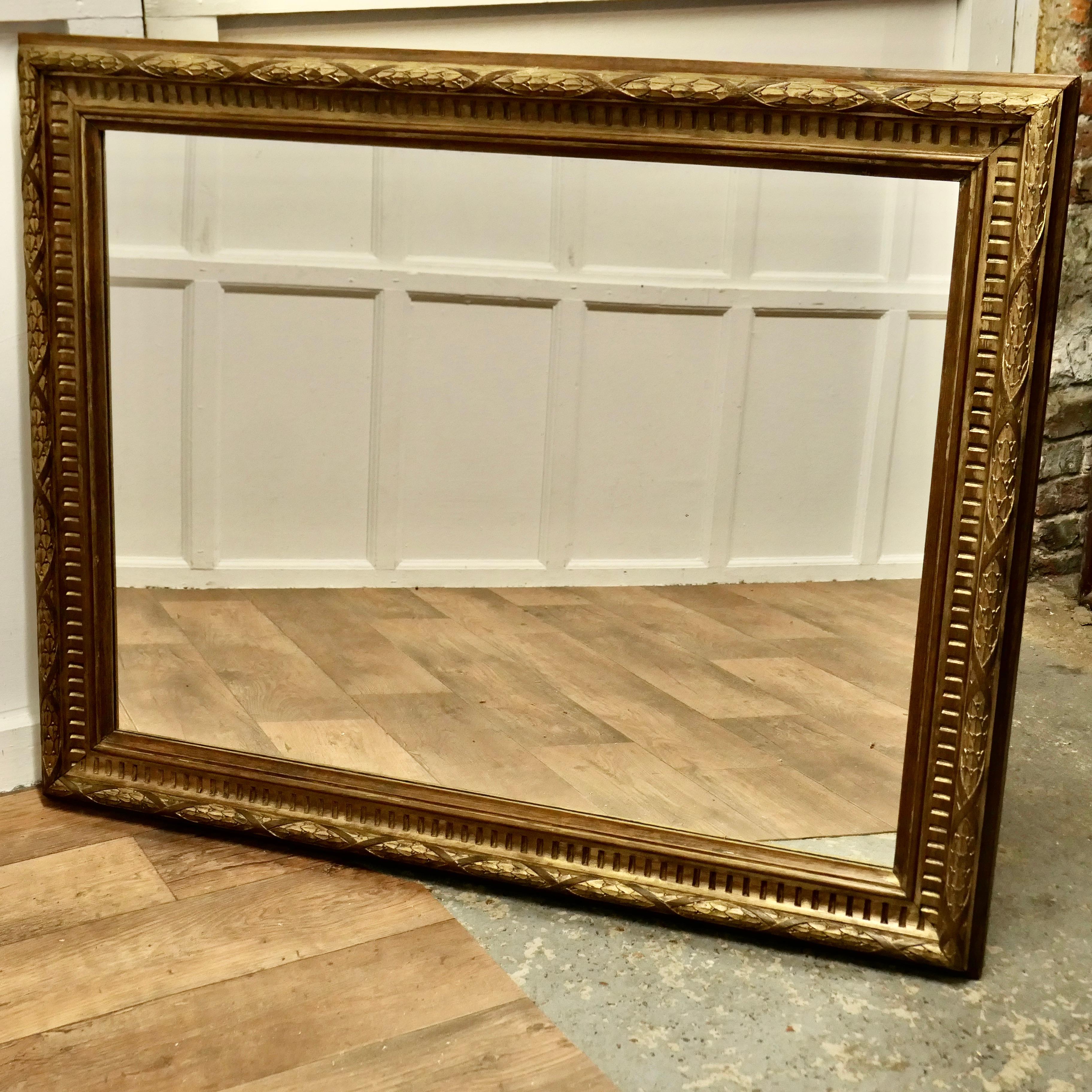 19th Century A Large Carved Oak and Gilded Wall Mirror  A very unusual piece  For Sale