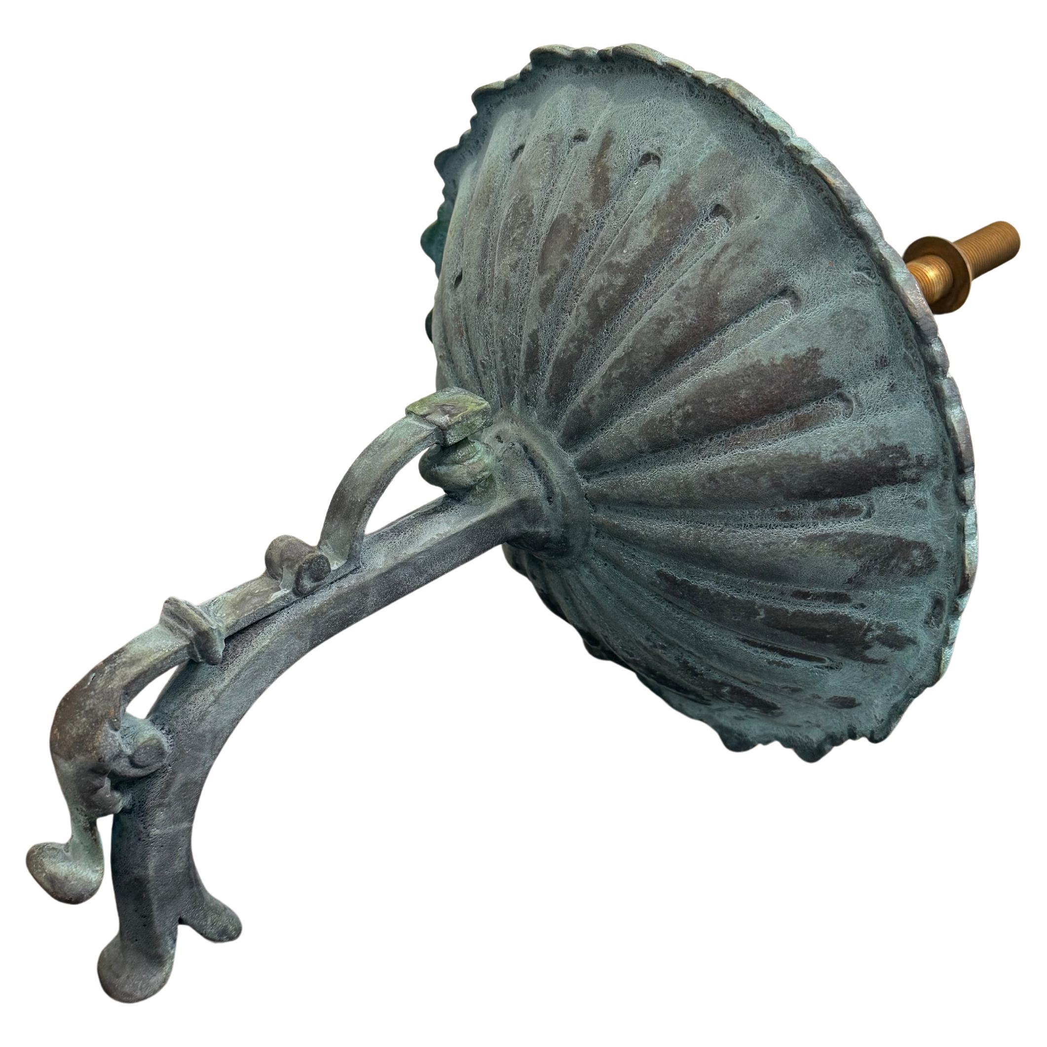 A Large Cast Bronze FW Spout with Large Florette and Scolop Pattern