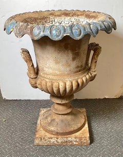 Large Cast Iron Campana Garden Urn, circa 1860