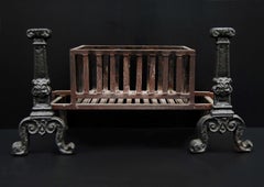 Large Cast Iron Rectangular Firebasket with Vertical Bars