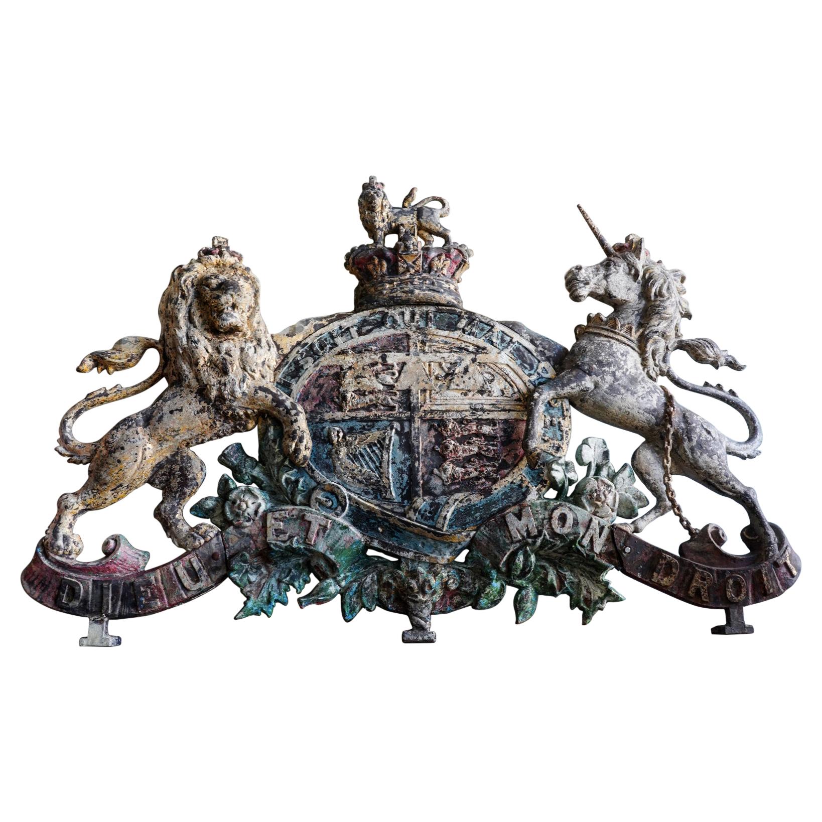 Large Cast Iron Royal Coat of Arms