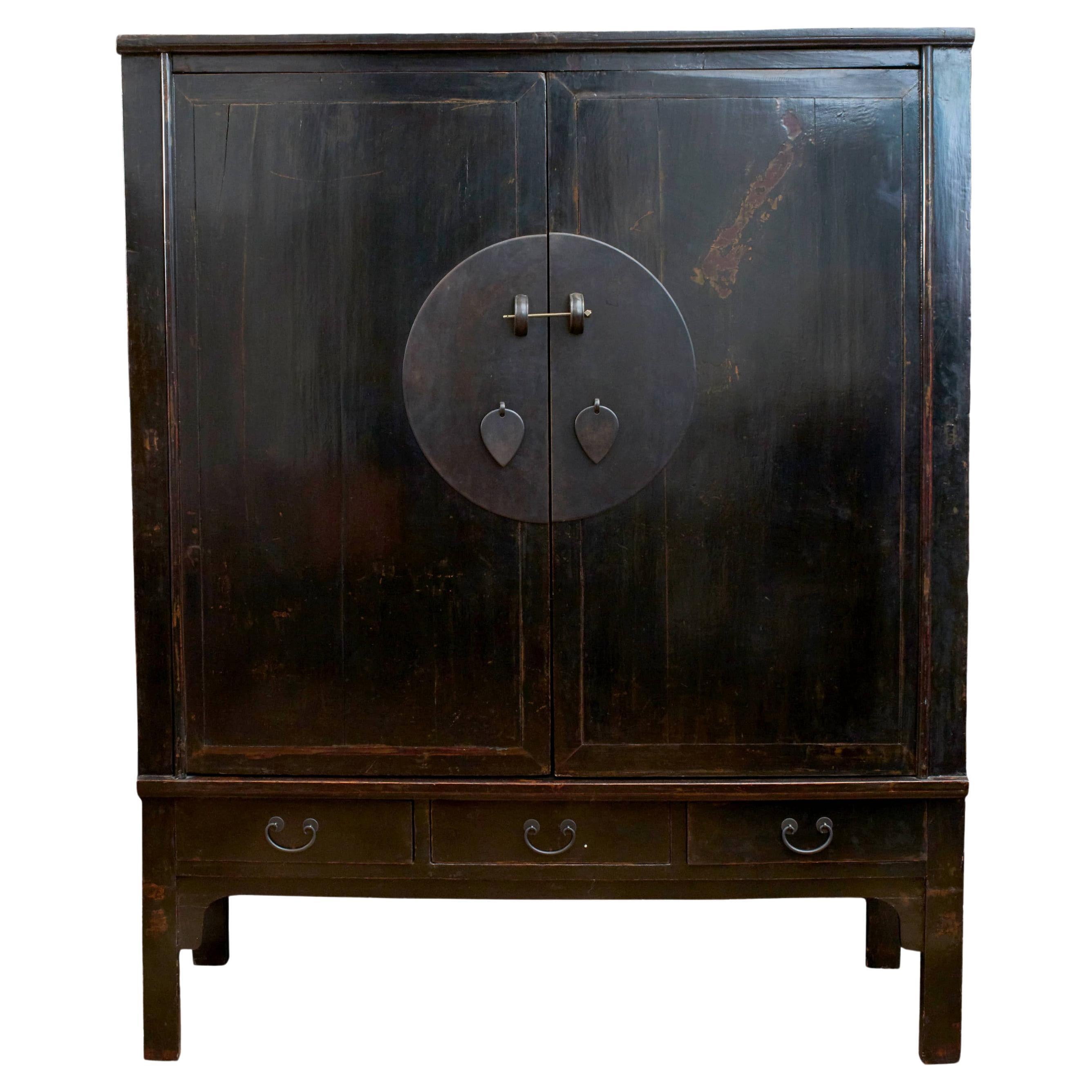 Grand meuble de rangement chinois ancien du 19ème siècle