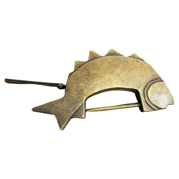 A Large Chinese Brass Fish Lock with Key, Early 20th Century For Sale ...