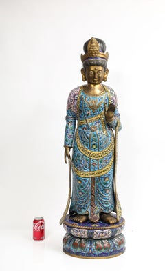 A Large Chinese Cloisonné figure of the GuanYin