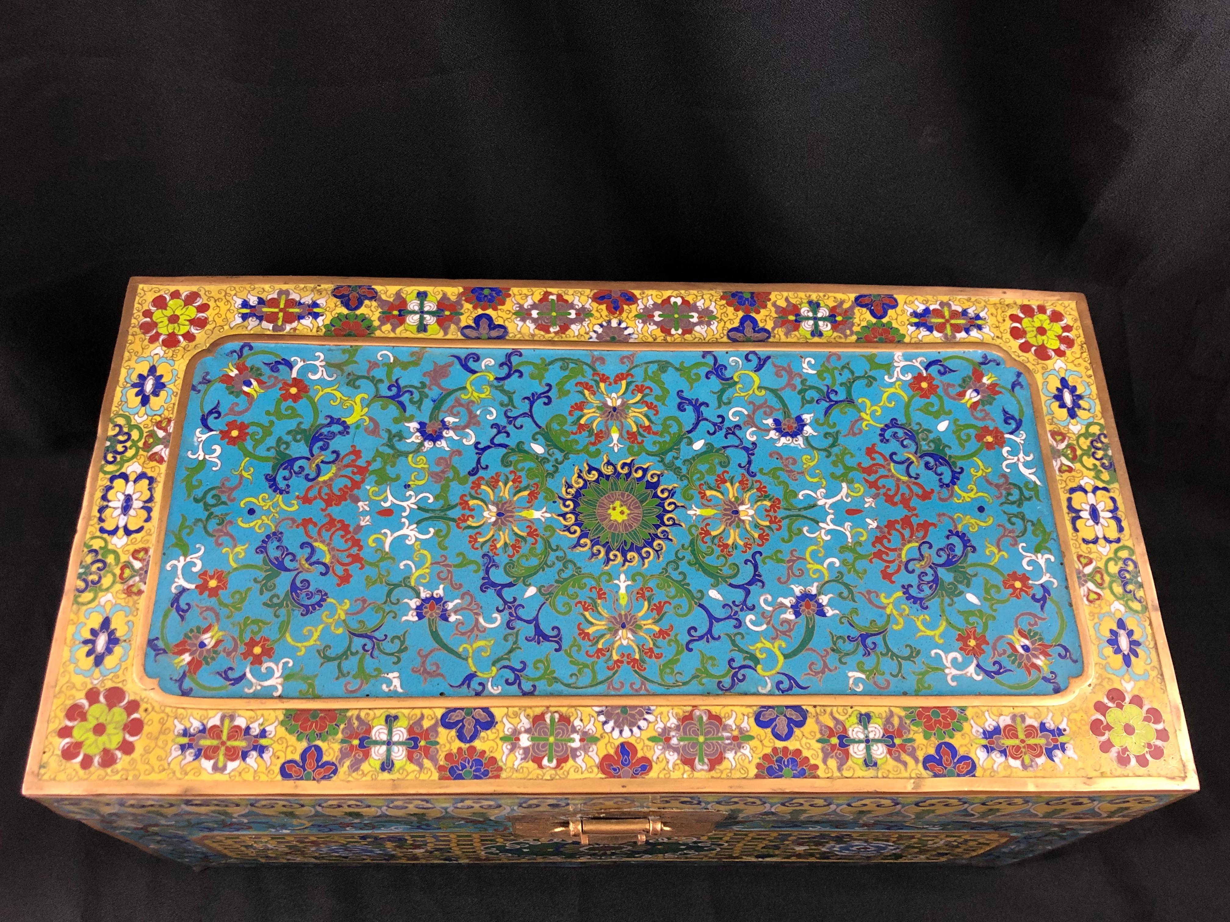 Large Chinese Cloisonne Trunk or Box 1