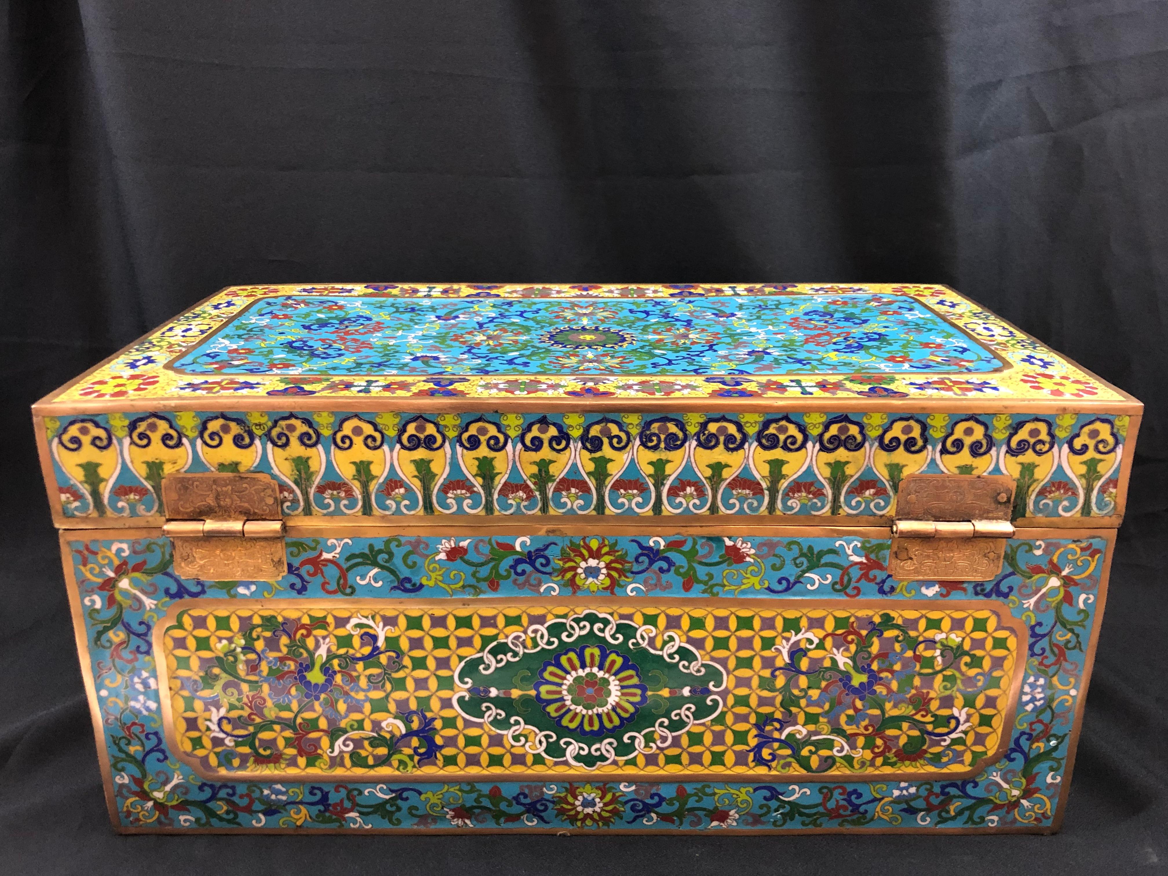 Large Chinese Cloisonne Trunk or Box 4