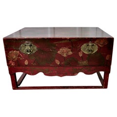 A Large Chinoiserie Marriage Chest on Stand