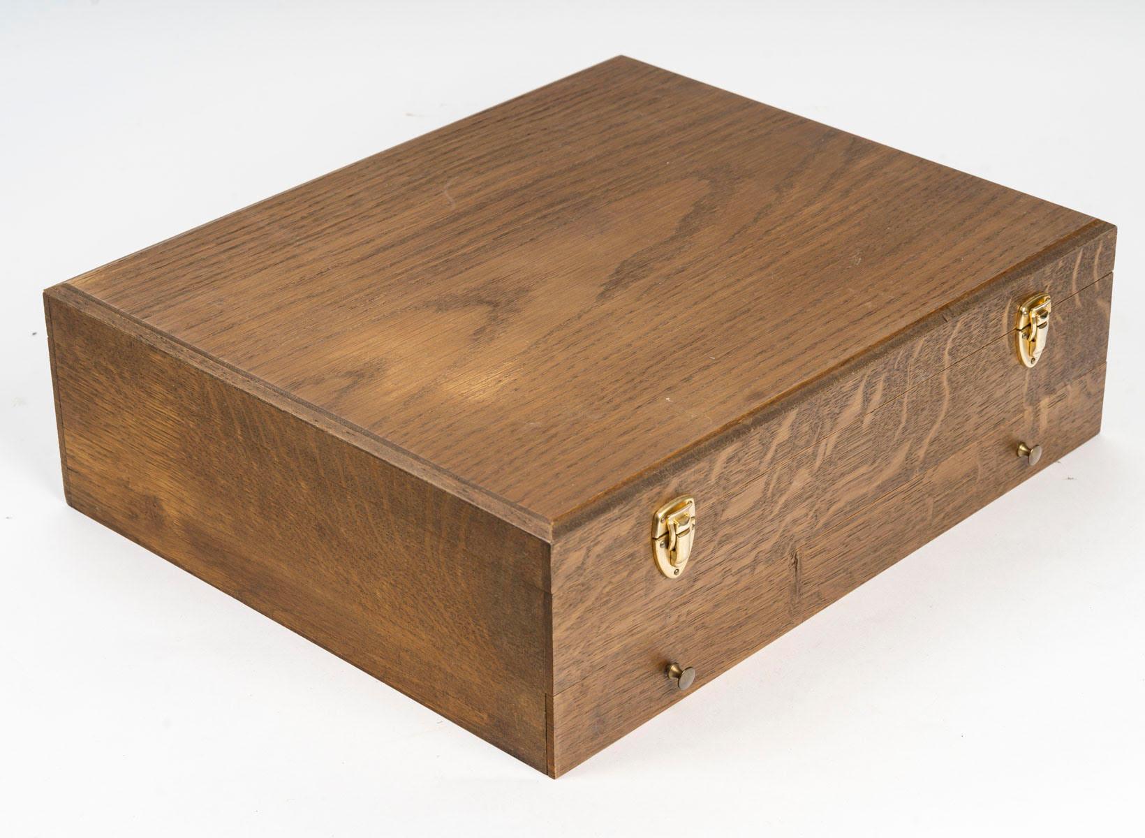 Metal A Large Christofle Service in a Patinated Wooden Box, 63 Pieces, Full.