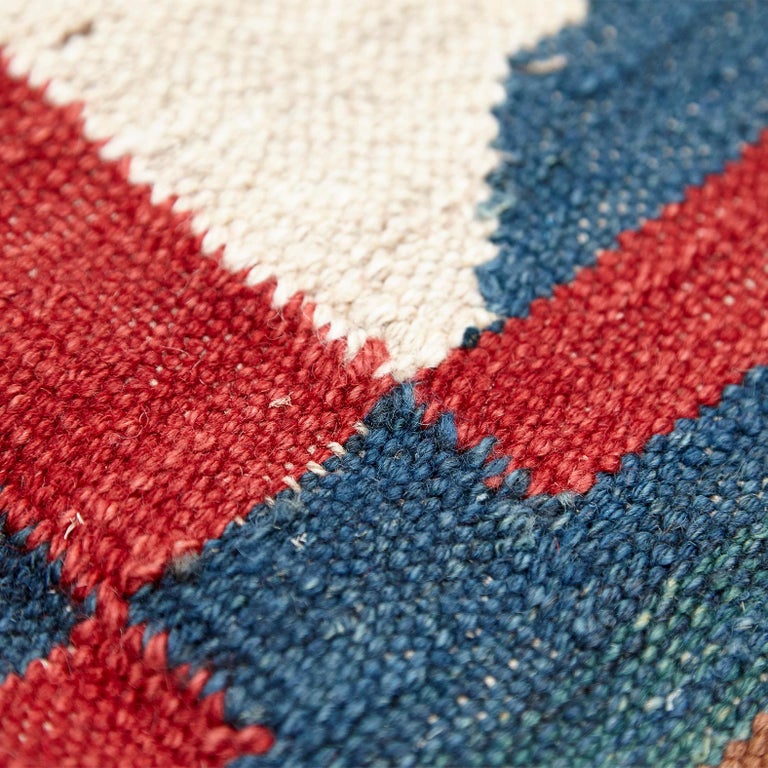 Large Colorful FlatWeave Rug For Sale at 1stDibs