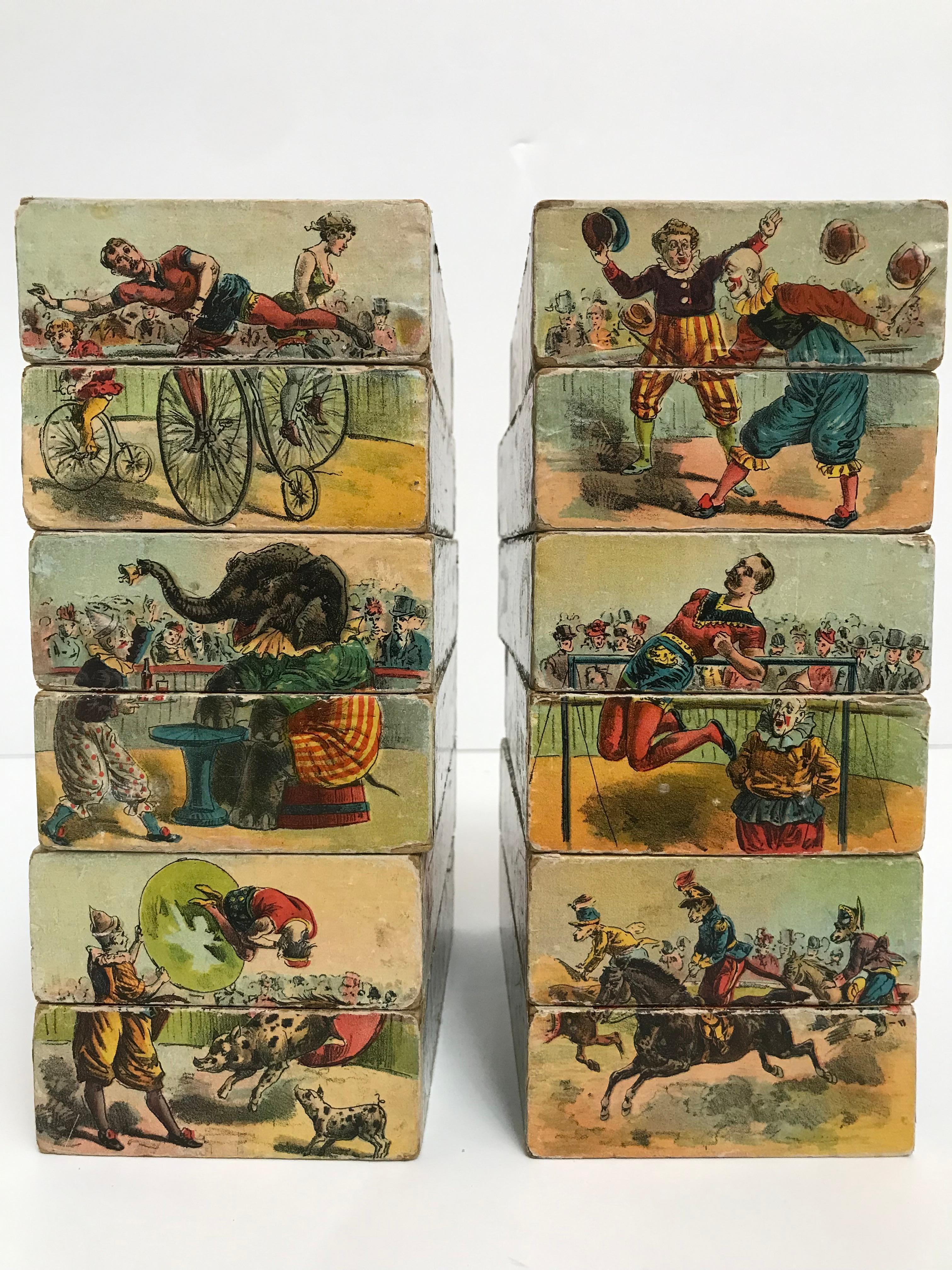 A Large Complete 1890's Set of McLoughlin Bros Picture Blocks with Storage Box 7