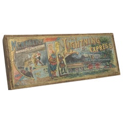 Antique A Large Complete 1890's Set of McLoughlin Bros Picture Blocks with Storage Box