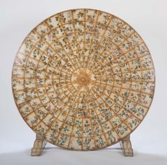 Large Continental Painted Wood Tilt-Top Table