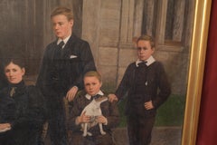 A large Country house family portrait , oil on canvas