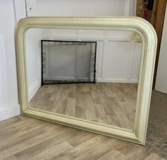 A Large Crackle Finish Painted Overmantel Mirror    This is a Striking piece
