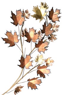 Large Curtis Jere Maple Leaf Wall Sculpture
