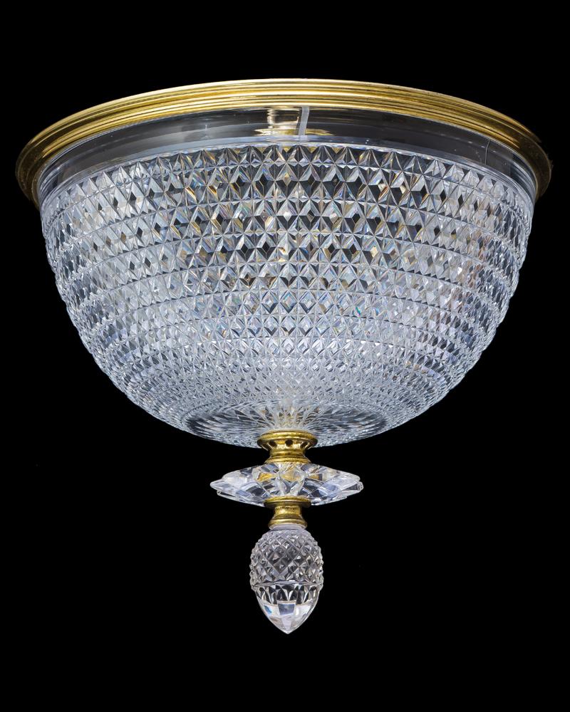 British Large Cut Glass Plafonnier by F. & C. Osler For Sale