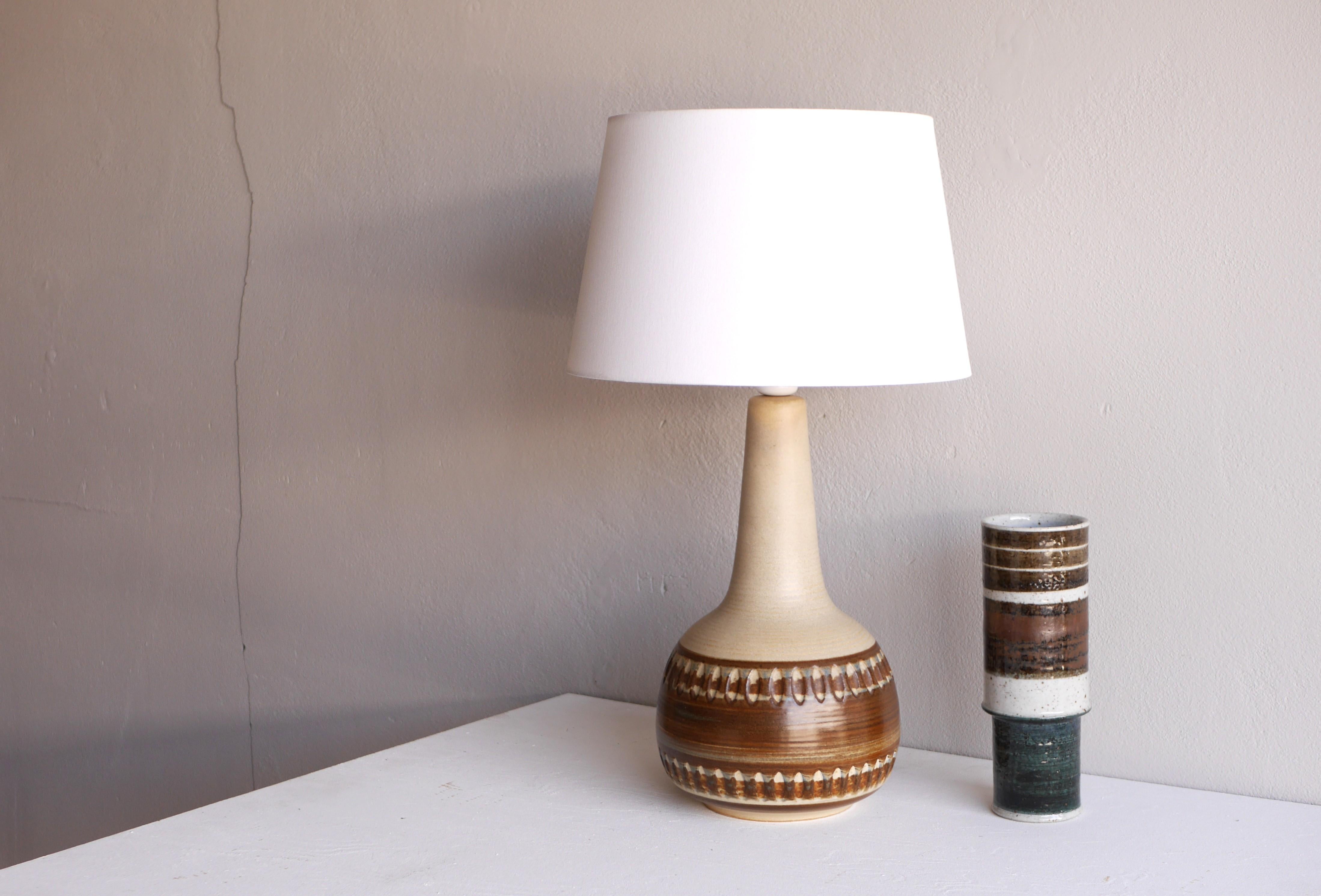 A large Danish Mid-century modern Pottery Table Lamp from Søholm, 1970s 6