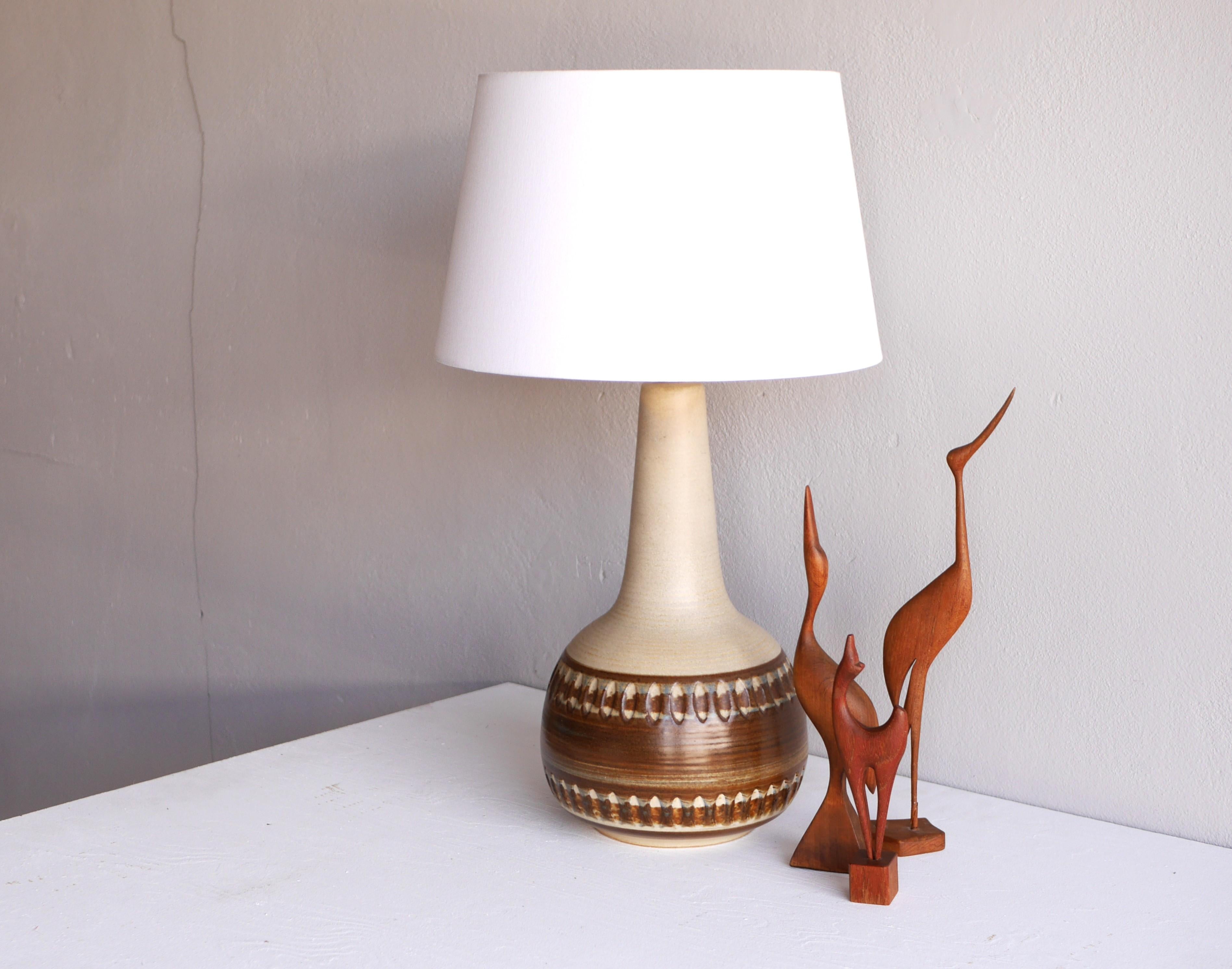 A large Danish Mid-century modern Pottery Table Lamp from Søholm, 1970s In Good Condition In Skarpnäck, SE