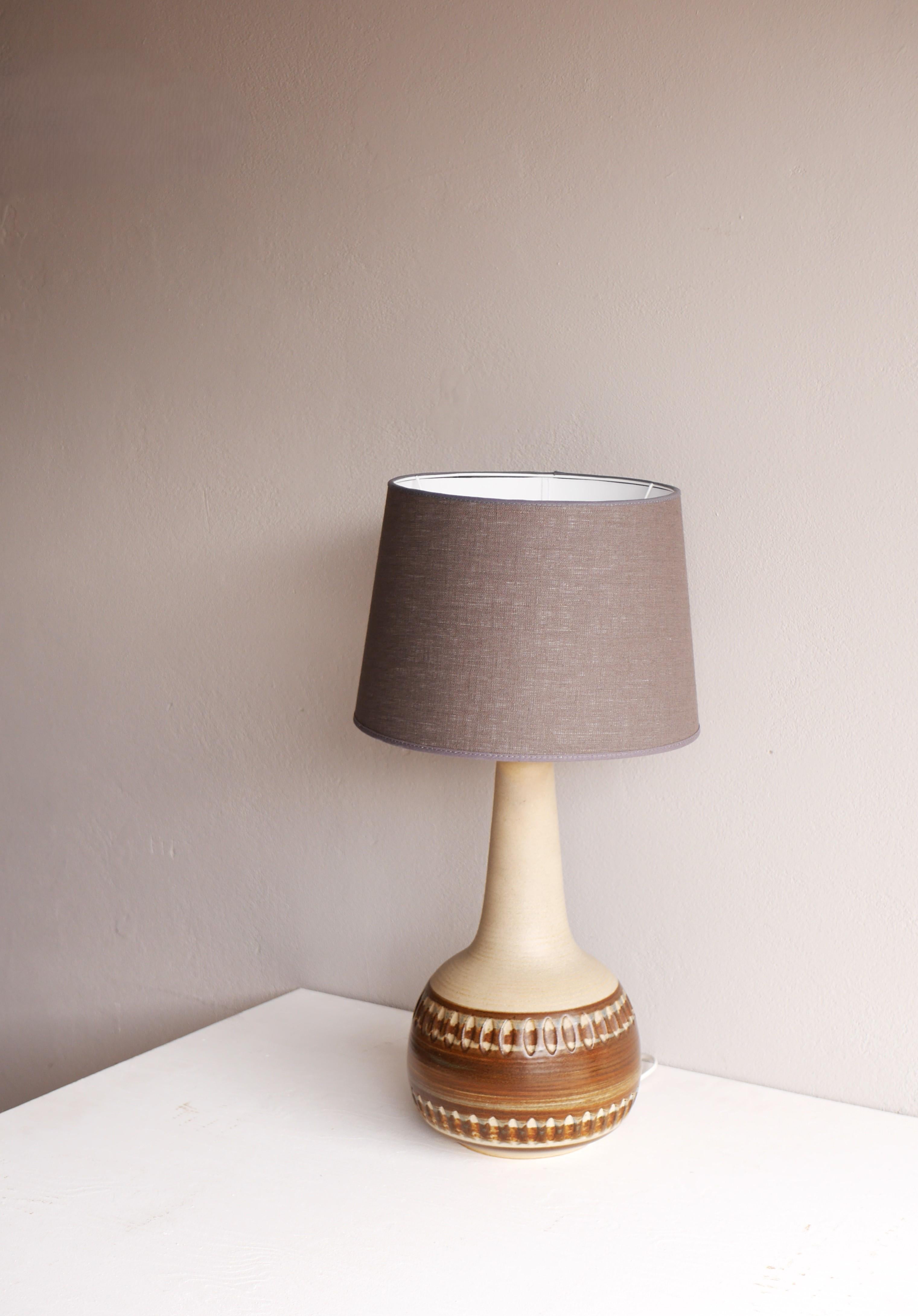 Ceramic A large Danish Mid-century modern Pottery Table Lamp from Søholm, 1970s
