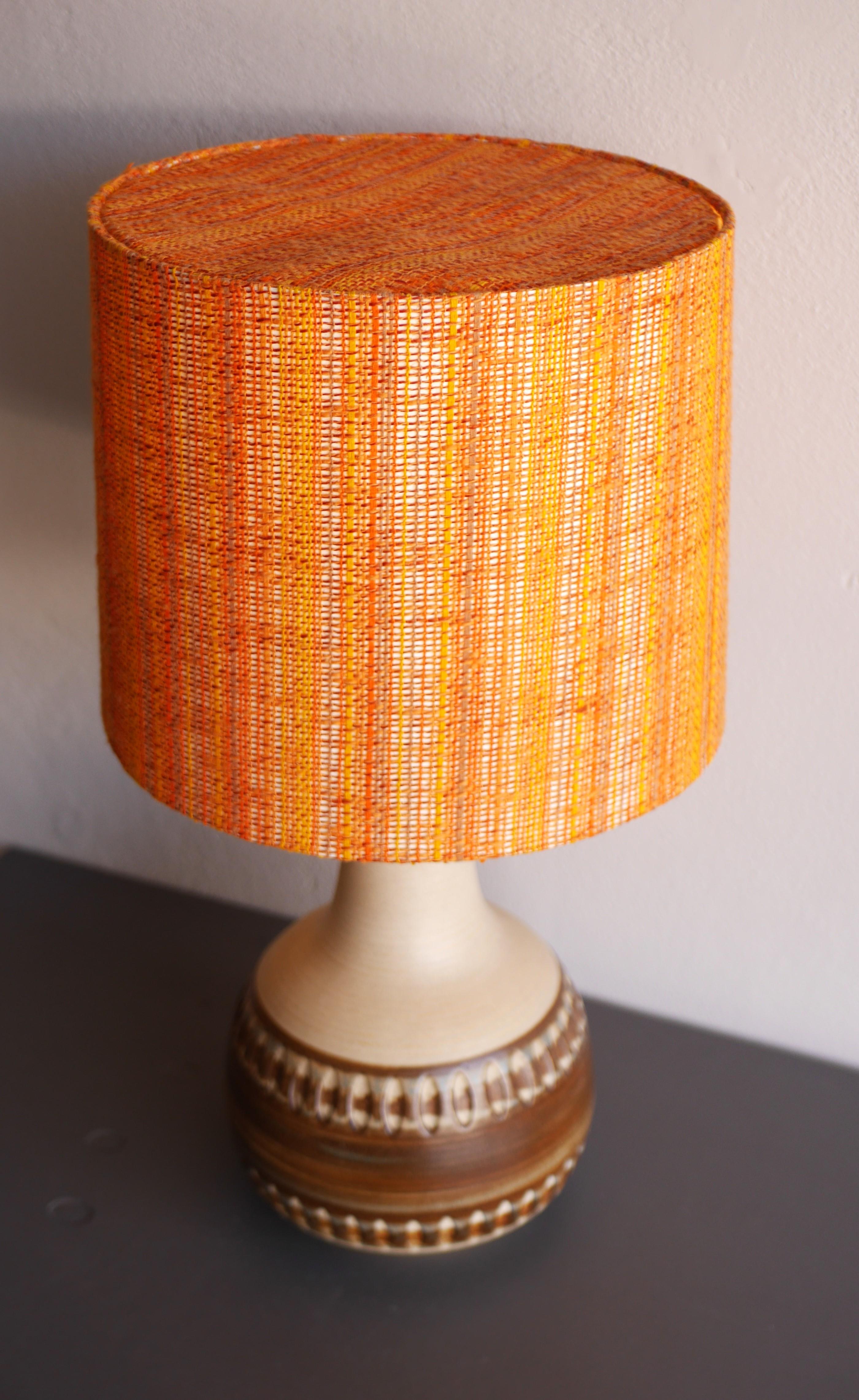 A large Danish Mid-century modern Pottery Table Lamp from Søholm, 1970s 2