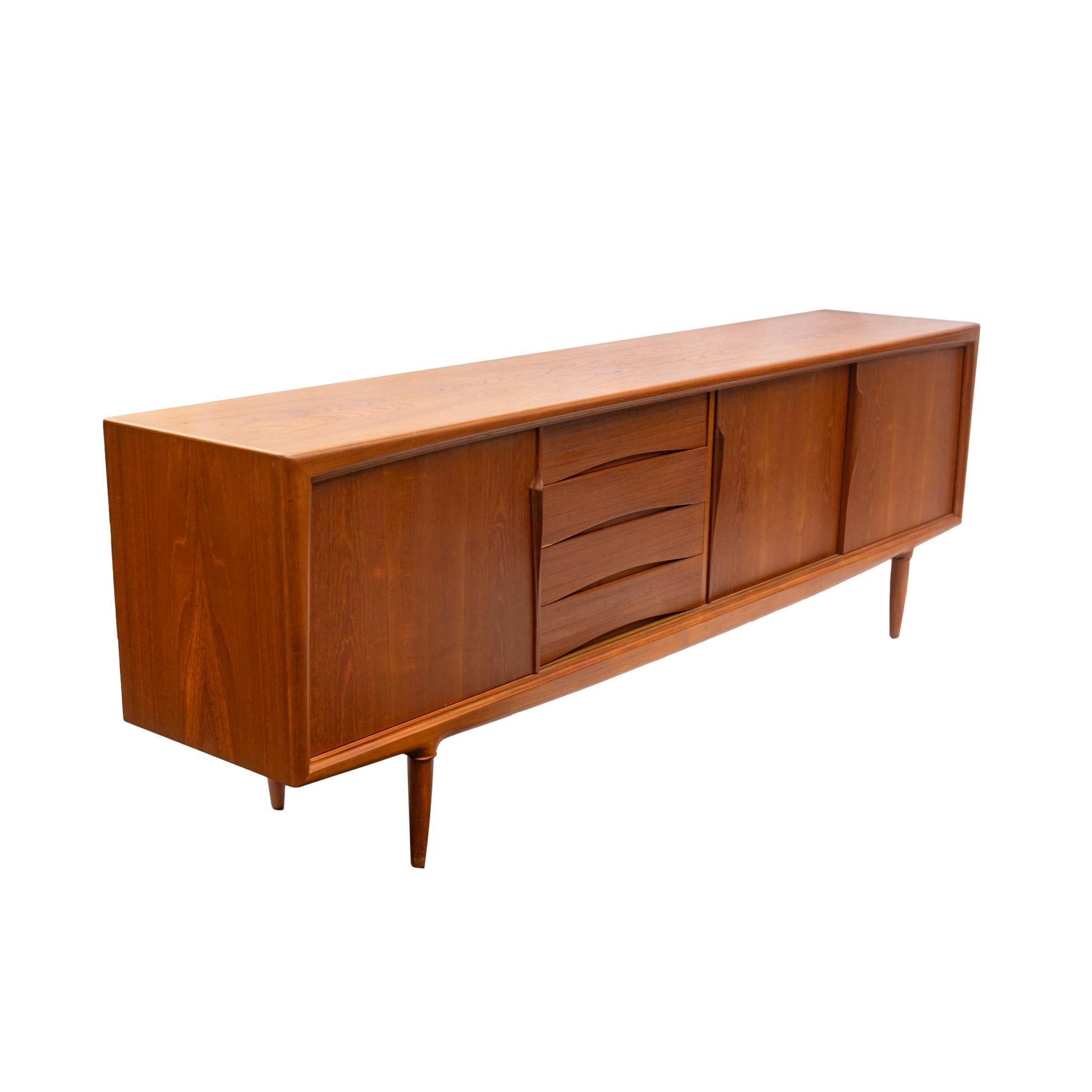 Machine-Made Large Danish Modern Teak Sideboard by Gunni Omann, circa 1960