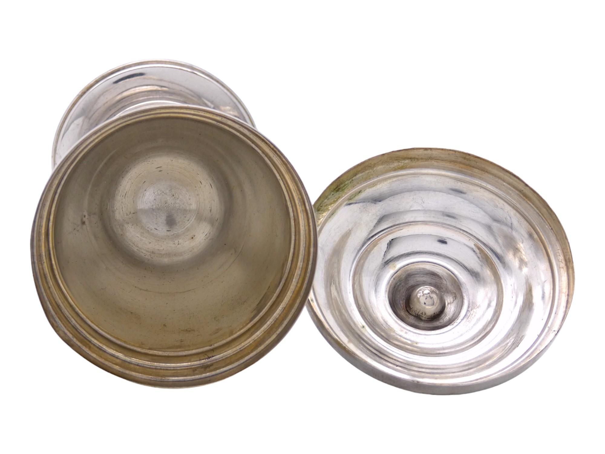 A Large Dedicated American Kiddush Goblet with Cover, Circa 1900 In Good Condition For Sale In New York, NY